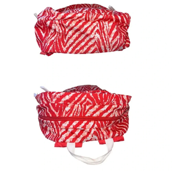 Jansport big student Backpack Red Orange Zebra Chevron Striped large - Picture 5 of 8